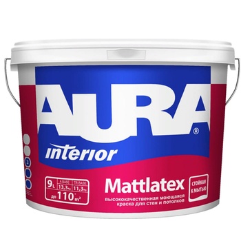 АУРА Моющаяся краска для стен и потолков (9 л) AURA Mattlatex