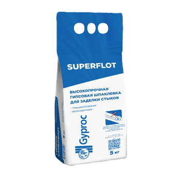 Высокопрочная гипсовая шпаклевка Gyproc SUPERFLOT 5 кг