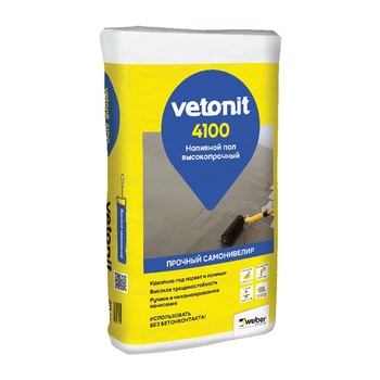 Высокопрочный наливной пол Weber.Vetonit 4100 (20 кг) (Вебер)